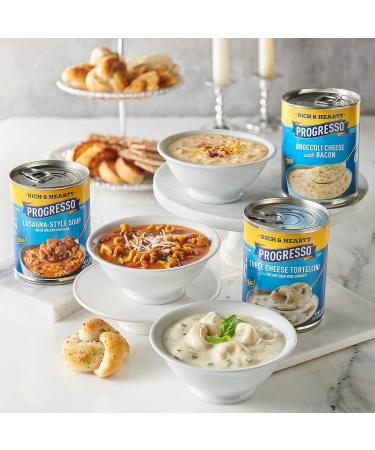 Progresso Rich & Hearty Three Cheese Tortellini Soup 18.5 oz - Pack of 12 Cans - Buy Online on GoSupps.com
