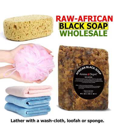 Aroma Depot 8 oz Raw African Black Soap Paste - 100% Natural Soap for Acne, Eczema, Psoriasis - Handmade from Ghana for Scar Removal - Face and Body Wash - Buy Online on GoSupps.com