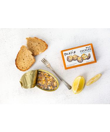 Matiz Espaa Wild Cockles from Galicia in Natural Sea Salt Brine - Spanish Berberechos, Hand Packed, 4 oz - Buy Online on GoSupps.com