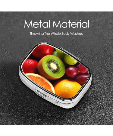Fresh Fruit Printed Square Pill Box | Portable Travel Medicine Organizer - Shop Now - Buy Online on GoSupps.com
