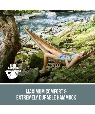 Legit Camping Hammock - 2 Person Double Tree Hammock in Army Green/Khaki - Buy Online on GoSupps.com