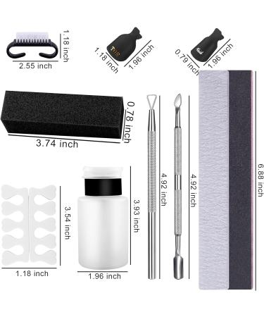 SIQUK Nail Polish Remover Kit - Gel Nail Removal Set with Clips, Pads, Files, Cuticle Peeler, and Brush (Black) - Buy Online on GoSupps.com