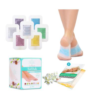 Sole Soothe Foot Pads Upgraded Premium 2 in1 100% All Natural Foot Patches for Increased Energy Deep Sleep Anti-Stress 7 Types -Ginger Mint Rose Green Tea Lavender Coconut - 28 Counts (Box of 1)