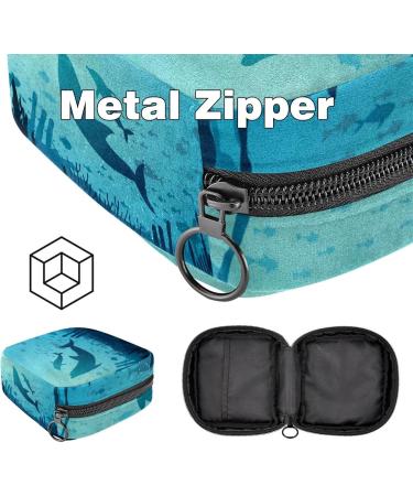 Javenproeqt Portable Women's Binding Bags | Menstrual Cup Pocket & Pads | Stylish Bags for Teenage Girls | Blue Ocean Lawyer Pattern - Buy Online on GoSupps.com