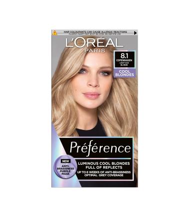L'Oreal Paris Preference Hair Dye Long Lasting Luminous Permanent Hair Colour 8.1 Copenhagen