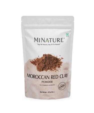 Moroccan Red Clay Powder by mi nature | Suitable for Face Mask Scrub Soaps Bath Bombs Body Wraps | Very Fine Powder | No Additives | Detoxifies Removes impurities | Hair Shampoo