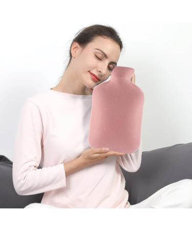 Samply 2L Hot Water Bottle with Soft Cover for Neck & Shoulder Pain Relief - Hot/Cold Therapy Hand & Feet Warmer in Pink/Light Pink - Buy Online on GoSupps.com