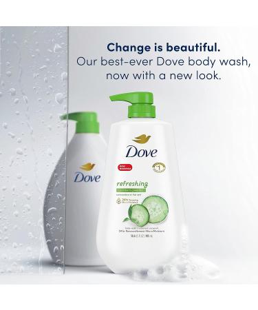 Dove Refreshing Cucumber & Green Tea Body Wash Pump, 30.6 oz - Antibacterial Skin Cleanser for Hydration and Rejuvenation - Buy Online on GoSupps.com