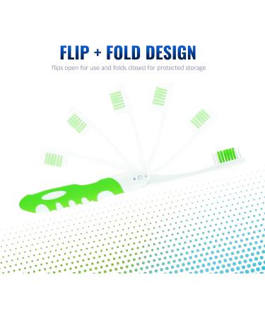 Travel Toothbrush with Toothpaste - Portable Folding Toothbrush Set for Hiking & Camping | 3 Pack Travel Size Kit - Multicolor - Buy Online on GoSupps.com