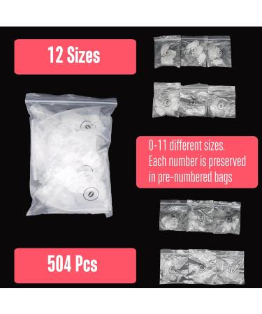 Novo Ovo 504 Long Toenail Tips - Clear Artificial Full Cover Gel Toenails Soft Gel Nail Set 12 Sizes for Easy Application - Buy Online on GoSupps.com