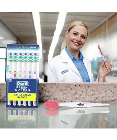 Buy Plastic Measuring Spoon (17x4 cm 31g) & Fresh & Clean Toothbrushes (6 Medium 5 Pieces) - International Shipping Available - Buy Online on GoSupps.com