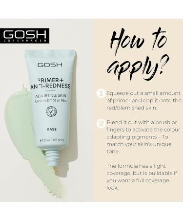 GOSH Primer for reddened and impure skin vegan moisturizing makeup primers for even flawless skin Tone adjustment certified hypoallergenic and fragrance free - Buy Online on GoSupps.com