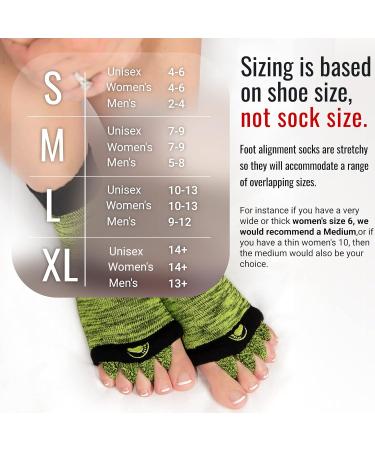 Foot Alignment Socks Green M - Correct Toes Alignment for Better Posture and Pain Relief - Buy Online on GoSupps.com