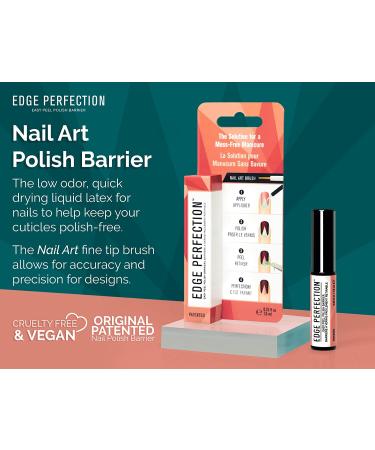 Edge Perfection Original Patented Nail Polish Barrier - 0.25 Fl Oz - Mess-Free Cuticles & Nail Art Designs - Quick-Drying Latex - Buy Online on GoSupps.com