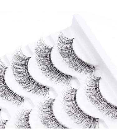KSYOO Thin Clear Band Natural Look Eyelashes - 5 Pairs (C Curl, 8-16mm) | Reusable, Comfortable & Long-Lasting for Daily & Wedding Wear - Buy Online on GoSupps.com