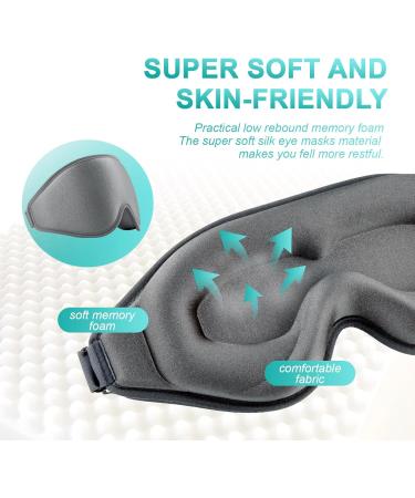 Sleep Eye Mask for Men & Women - 3D Zero Eye Pressure 100% Light Blocking Soft Travel Shade - Pink - Buy Online on GoSupps.com