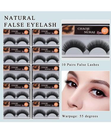 Arqumi False Eyelashes - 10 Pairs Synthetic Lashes for Parties Weddings & Festivals - Premium Quality Black Lashes - Buy Online on GoSupps.com