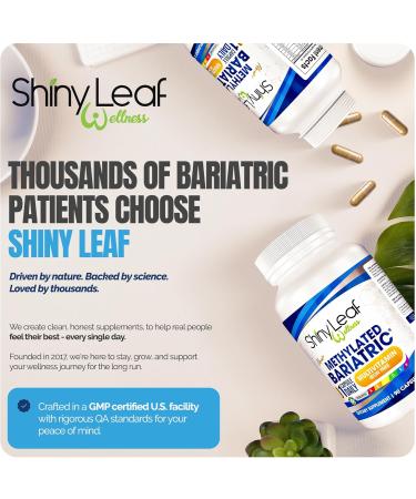 Shiny Leaf Methylated Bariatric Multivitamin Without Iron Vitamins for Gastric Bypass & Sleeve 1 Daily Capsule W Methylated Folate B12 A C D K & More. Vegetarian Soy-Free USA Made (90 Ct.) 90 Count (Pack of 1) - Buy Online on GoSupps.com
