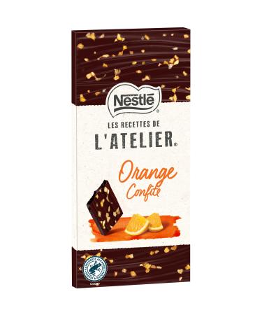 Nestl Les Recettes de L'Atelier - Dark Chocolate and Candied Orange Bar - 100g