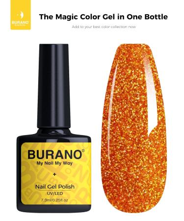Burano Reflective Gel Nail Polish - 7.3ml UV Holographic Glitter for Sparkly Summer & Autumn Colors - Case SZ14 - Buy Online on GoSupps.com