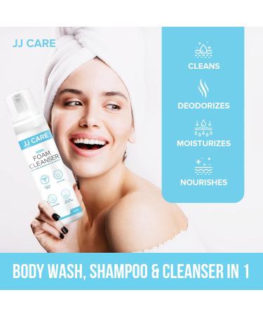 JJ CARE Rinse Free Foam Cleanser 8.45 fl. oz. Pack of 3 - Deodorizing Waterless Body Wash for Elderly & Disabled - 3-in-1 Moisturizing Shampoo - Travel & Camping Foam Wash - Buy Online on GoSupps.com