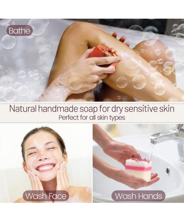 WANG BAO Handmade Flower Soap - Natural Essential Oil Bar for Body & Face | Sensitive Skin Formula | Pack of 6 4.23 oz - Buy Online on GoSupps.com