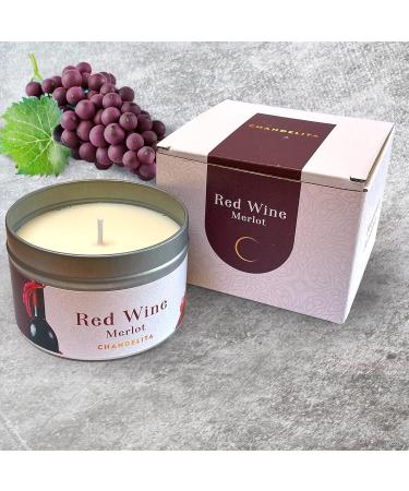 Chandelita Rotwein Merlot Candle | Natural Soy Wax | Relax & Meditate | Well-Being Fragrance - Buy Online on GoSupps.com