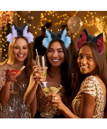 Furry Fox Wolf Cat Ears Headwear for Cosplay Party - Red Black - Buy Online on GoSupps.com