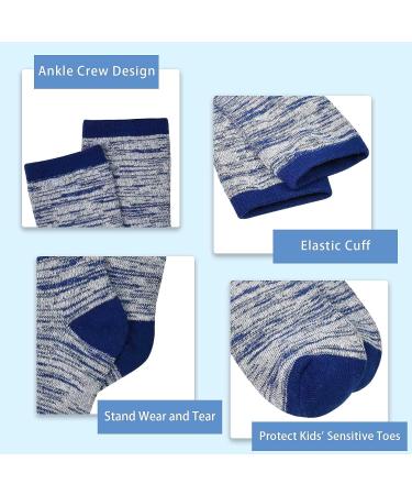 SPTRAMLE Boys Crew Socks 12 Pairs - Athletic Half Cushion Socks Set for Kids (5-7 Years) - Multicolor - Buy Online on GoSupps.com