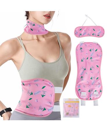 SUNAI 2 Pcs Castor Oil Pack Wrap for Waist and Neck Reusable Organic Castor Oil Packs for Liver Detox Organic Cotton for Castor Oil Pack Pink