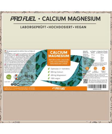 Calcium & Magnesium 800mg + 400mg - Vegan High-Dose 3x120 Capsules | Natural Red Algae & Magnesium Citrate | Made in Germany - Buy Online on GoSupps.com