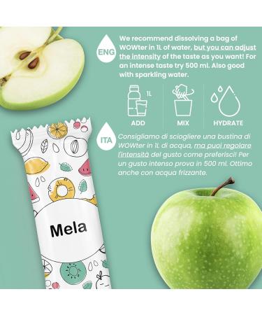 Wowter by AMZ Better | Sugar-Free Calorie-Free Apple Flavored Water Powder | 12 GMO-Free & Gluten-Free Bags | Made in Italy | 48g - Buy Online on GoSupps.com