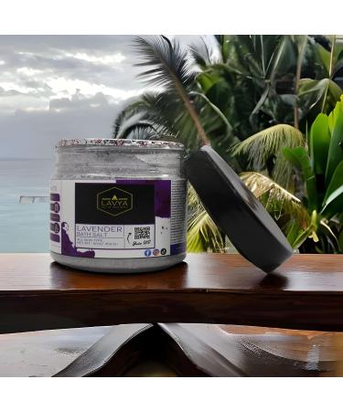 Lavya Luxury Lavender Bath Salt - 16oz/456g | Natural Formula for Body & Foot Spa, Muscle Recovery, Aromatherapy, Pain Relief, Stress Reduction | Purple - Buy Online on GoSupps.com