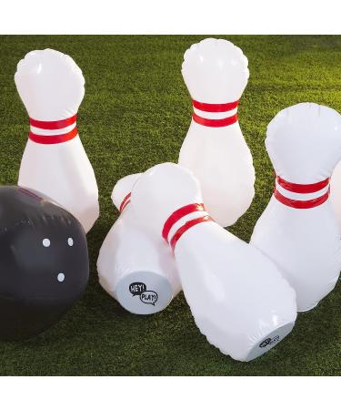 Hey! Play! Kids Giant Bowling Game Set - Inflatable Jumbo Pins & Ball | Outdoor & Indoor Fun for Children & Adults | White - Buy Online on GoSupps.com