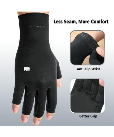 Shop Arthritis Compression Gloves | Super Soft Seamless Relief for Carpal Tunnel | Medium Black for Men & Women - Buy Online on GoSupps.com