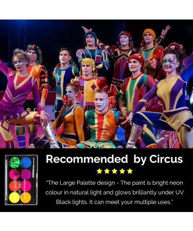 Neon Face Paint Set - Nontoxic & Washable UV Glow Body Paint with Brush - Glow in the Dark Paint for Halloween, Festivals & Parties - 8 Vibrant Colors - Buy Online on GoSupps.com