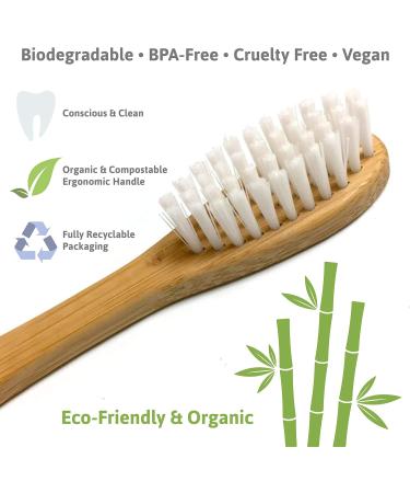 Eco-Friendly Bamboo Toothbrush Set - 8 Hard Bristle Brushes | 100% Biodegradable Vegan & BPA Free - Buy Online on GoSupps.com