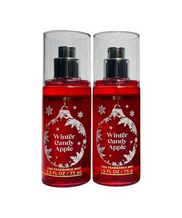 Bath & Body Works Travel Size Fragrance Mist 2.5oz Each Pack of 2 (Winter Candy Apple)