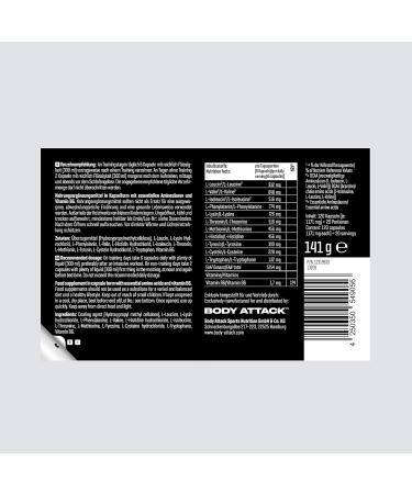 Body Attack Complete EAA Caps - Vegan High-Dose Amino Acids for Muscle Building - 120 Sugar-Free Capsules with Lysine & Tryptophan - Optimal Post-Workout Support - Buy Online on GoSupps.com