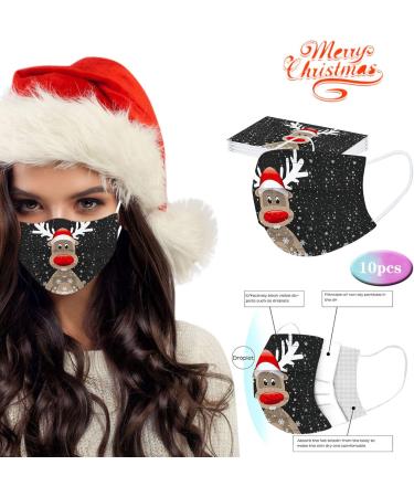 20PCS Christmas Disposable Face_Masks for Women-3 Layer_Masks Breathable Disposable_Masks Non-Woven with Elastic Earloops Nose Wire Red Christmas Design Disposable Face_Masks for Adults Women Men - Buy Online on GoSupps.com
