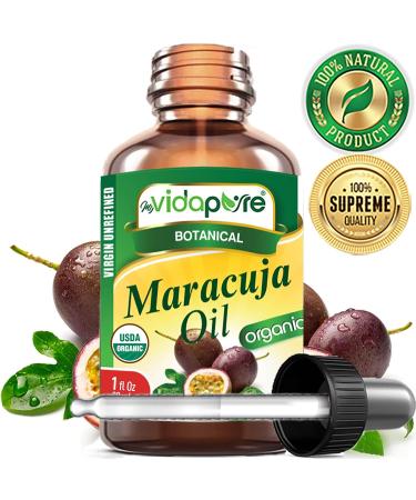 MYVIDAPURE Organic MARACUJA OIL Passion Fruit Certified Organic 100% Natural, Pure WILD GROWTH VIRGIN UNREFINED Brazilian for Skin, Face, Hair, Lip and Nail Care (1 Fl Oz) 1 Fl Oz (Pack of 1) - Buy Online on GoSupps.com