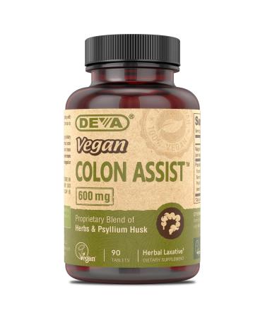 DEVA Vegan Colon Assist Tablets with Magnesium Triphala Psyllium Husk Senna Cinnamon and More 90 Count 90 Count (Pack of 1)