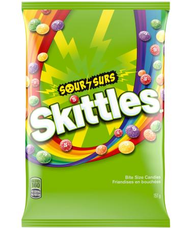 Skittles Sour Chewy Sour Candy Bag 12 Packs 151g Per Pack Bulk Box Sour 191 g (Pack of 12)