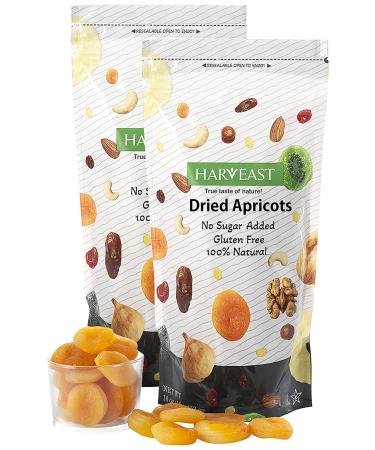 Harvest Dried Apricots - Large Turkish Gourmet Jumbo Apricots | No Sugar, Gluten-Free, Kosher, 100% Natural | Sweet & Fresh Dehydrated Apricots Vegan Snack (2 lbs x 2) - Buy Online on GoSupps.com