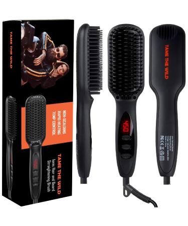 Tame The Wild Pro Beard Straightener for Men - Premium Heated Beard Brush - Anti-Scald Ionic Generator - 12 Temp Settings - LED Display - Best for Beards Over 2 Long - Buy Online on GoSupps.com