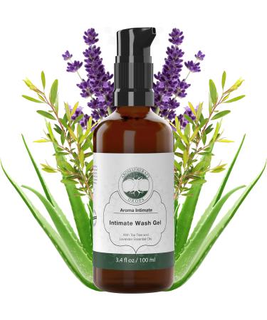 Feminine Wash for Women PH Balance - Daily Intimate Wash Gel for All Skin Types - Natural Feminine Wash with Lavender Aloe Vera and Tea Tree Oil by Aromatherapy Drops 100ml