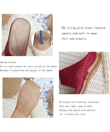 Bunion Correction Sandals for Women - Comfy Open Toe Wedge Heels Breathable Slip-On Slippers for Flat Feet & Plantar Fasciitis - Orthopedic Casual Travel Shoes 8 Brown - Buy Online on GoSupps.com