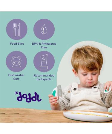Doddl Toddler Self-Feeding Cutlery Set - Spoon, Fork & Knife | 12months+ (Magenta) - Buy Online on GoSupps.com
