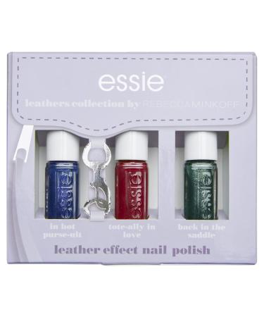 Essie Leather Look Bold Kit 3 Mini Nailack 454 in Hot Purse-Uit/453 Tote-Ally in Love/455 Back in the Saddle Bold Look 15 ML (1 SPALL)