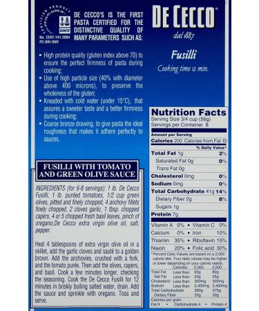 De Cecco Fusilli No. 34 - 1 lb (453 g) | Authentic Italian Pasta for Perfect Meals - Buy Online on GoSupps.com